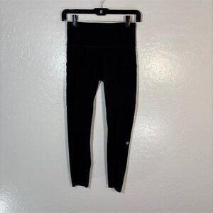 Lululemon Pants Womens 4 Black High Rise Pocket Leggings Athletic Gym